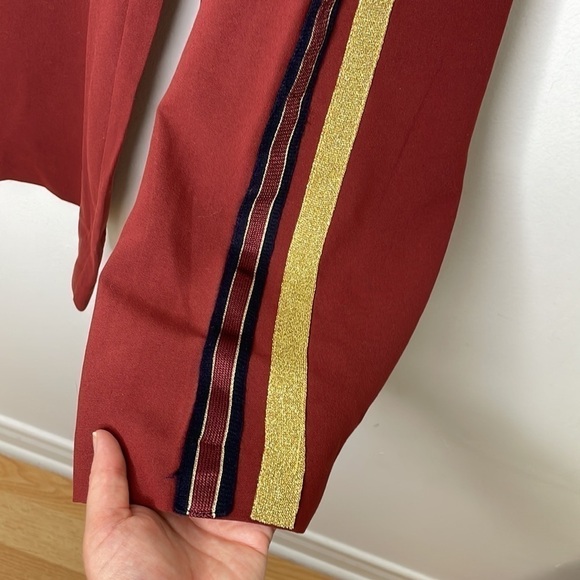 Dance & Marvel wine wide legs tuxedo stripes pants - Picture 5 of 10